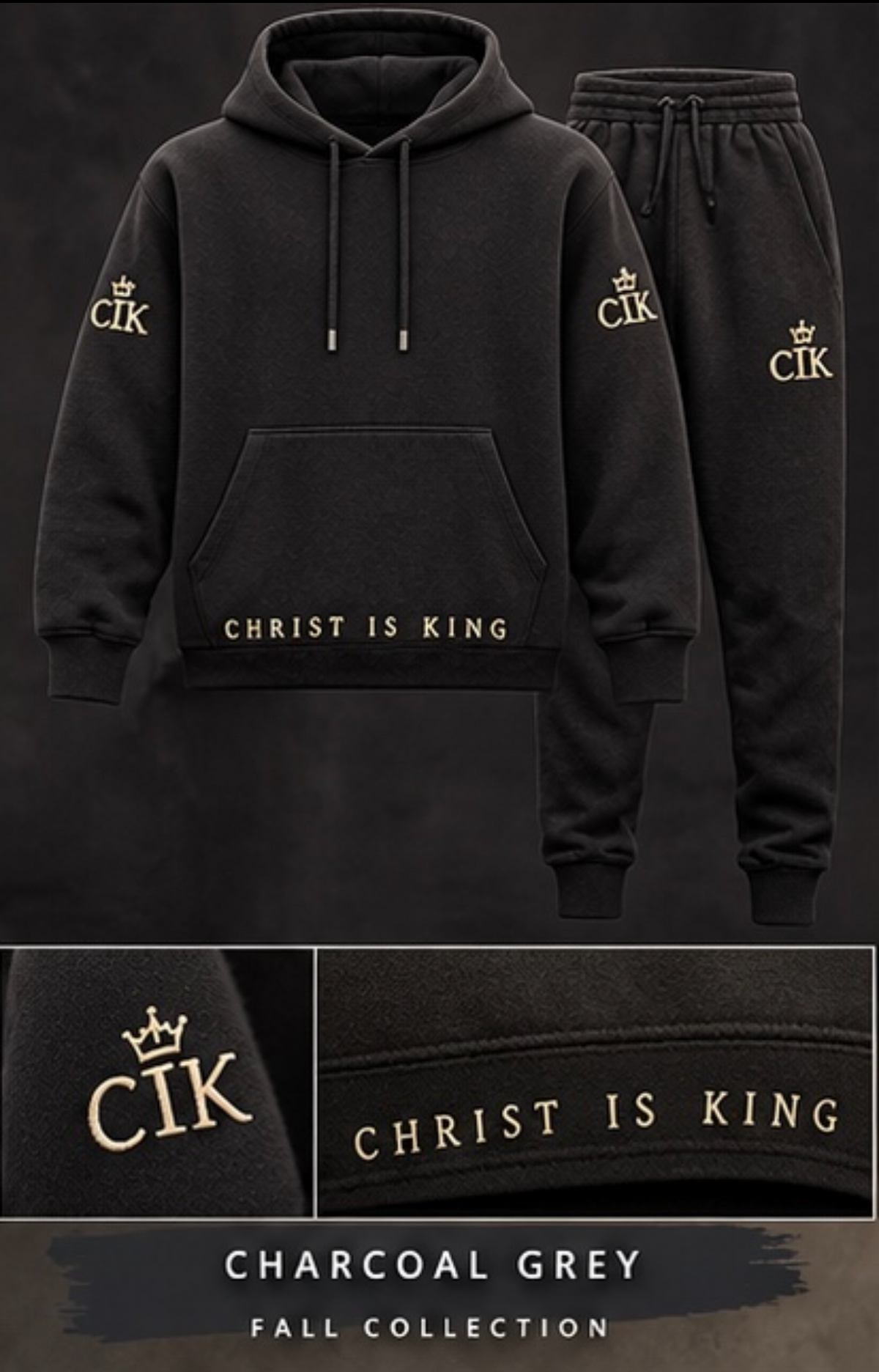 Hoodie & Sweatpant Set (Charcoal Grey)